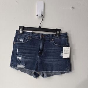 Nordstrom Dark Indigo Distressed Denim Shorts